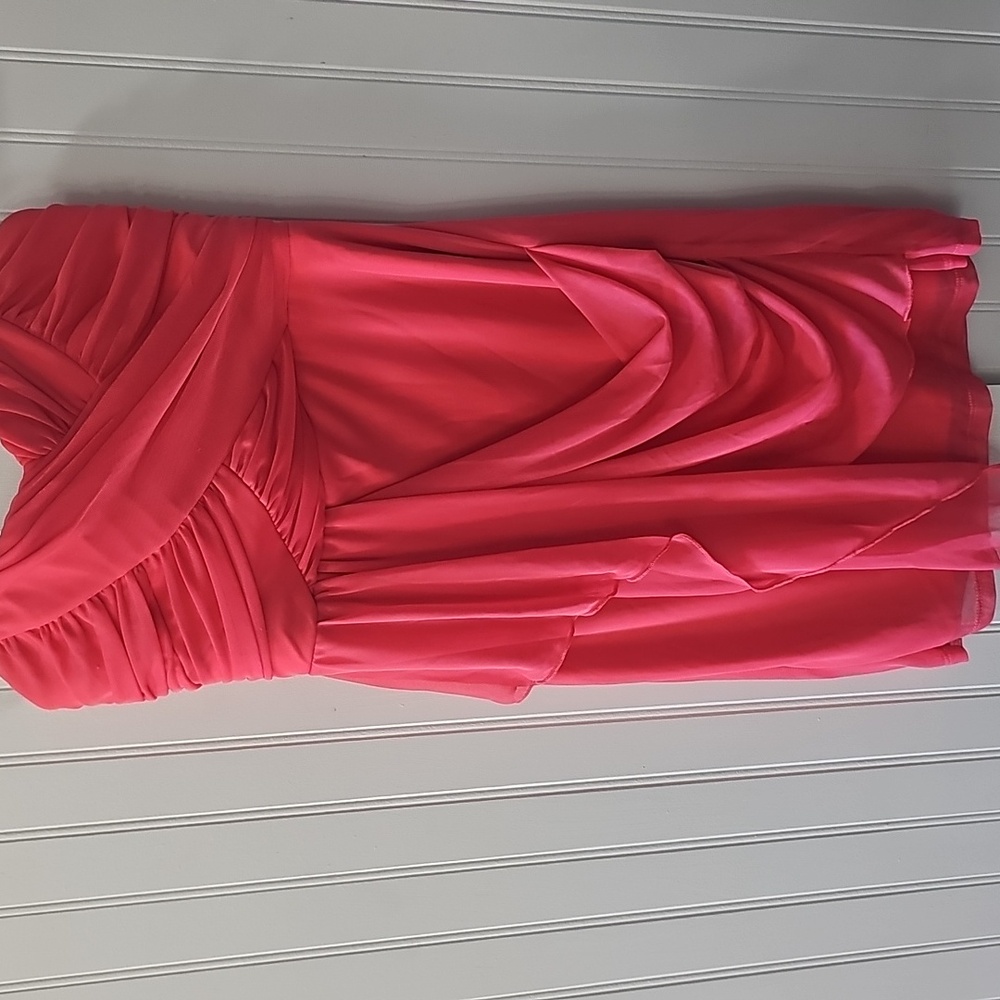 My Michelle Vibrant Pink Strapless Dress